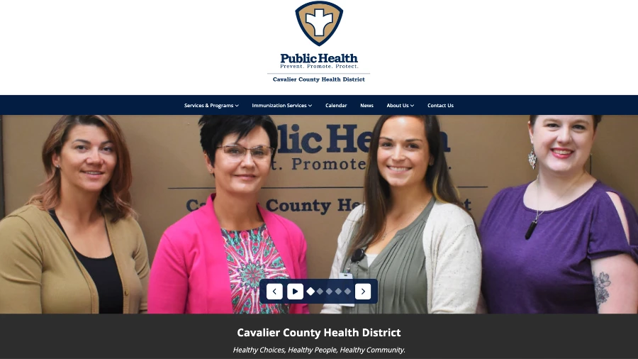 Cavalier County Health District website homepage