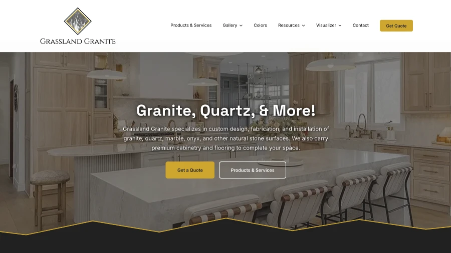 Grassland Granite website homepage