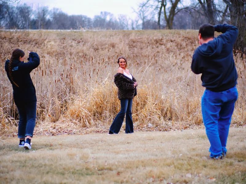Ela and Ryan taking photo of Timberli