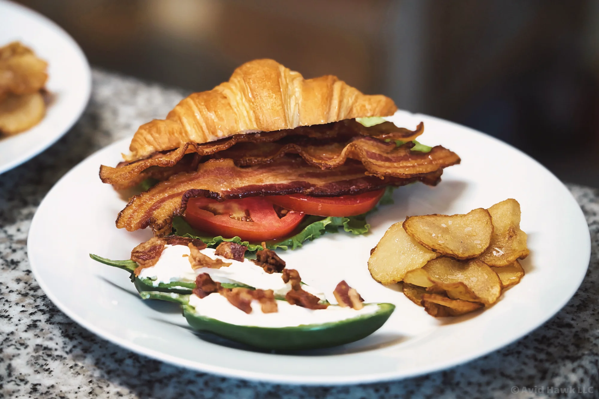 Food Photography Example - BLT sandwich on plate of food